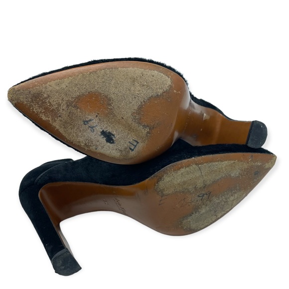 Calvin Kline black high heels suede and calf hair booties size 39/8 - Picture 7 of 8